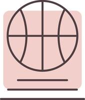 basketbal lijn vorm kleuren icoon vector