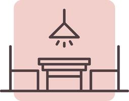 keuken tafel lijn vorm kleuren icoon vector