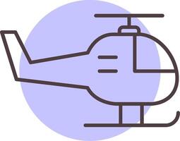 helikopter lijn vorm kleuren icoon vector