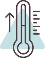 thermometer lijn vorm kleuren icoon vector