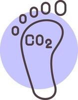 koolstof voetafdruk lijn vorm kleuren icoon vector