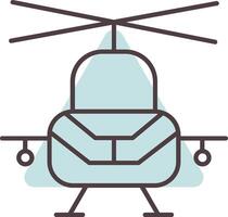 leger helikopter lijn vorm kleuren icoon vector