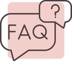 FAQ lijn vorm kleuren icoon vector