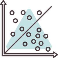 verstrooien diagram lijn vorm kleuren icoon vector