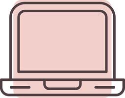 laptop lijn vorm kleuren icoon vector