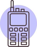walkie talkie lijn vorm kleuren icoon vector
