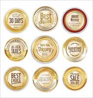 Luxe premium gouden insignes en labels vector