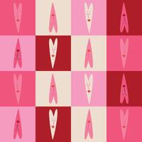 roze koel patroon met rood harten voor Valentijnsdag dag en halloween vakantie vector