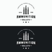 kogel munitie logo sjabloon ontwerp met wijnoogst stijl. vector