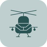 leger helikopter glyph tritonus icoon vector