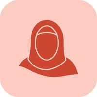 hijab glyph tritonus icoon vector