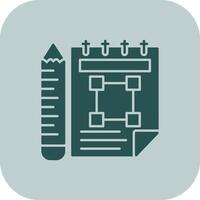 schetsboek glyph tritonus icoon vector