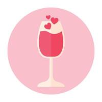 valentijnsdag dag hart drinken icoon clip art vlak vector illutration