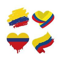 Colombia vlaggen pictogrammen vector