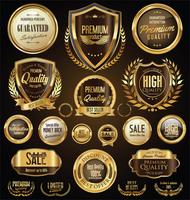 Luxe premium gouden insignes en labels vector