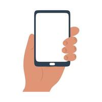 hand met smartphone vector