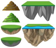 Verschillende indeling van bergen en vlaktes vector