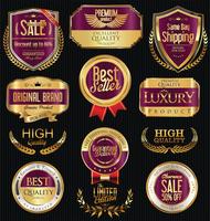 Luxe premium gouden insignes en labels vector