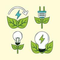 hernieuwbare energie collectie iconen vector