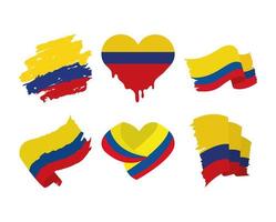 Colombia vlaggen set vector