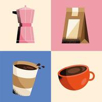 koffie in verschillende presentaties vector