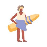 vrouw met zomer surfplank vector