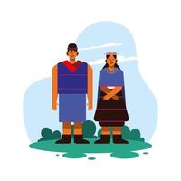 inheems echtpaar met traditionele doek vector