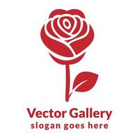 rood roos tatoeëren en logo ontwerp vector