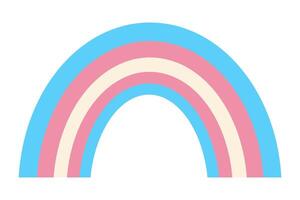 transgender regenboog. blauw, roze en wit kleuren. geslacht symbool van vrouw, mannetje en trans. vlak vector illustratie.