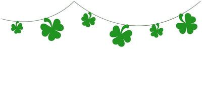 st Patrick dag groen vlaggedoek wimpels met Klaver symbool, vlaggen guirlande, Iers vakantie. vector element voor groet kaart, poster, banier geïsoleerd Aan wit achtergrond.