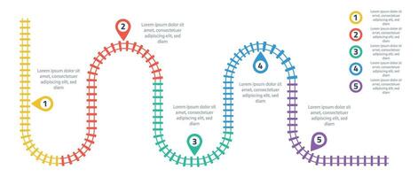 spoorweg sporen, spoorweg gemakkelijk icoon, het spoor bijhouden richting, trein sporen kleurrijk vector illustraties. infographic elementen, gemakkelijk illustratie Aan een wit achtergrond.