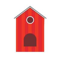illustratie van een vogel huis rood kleur vector