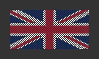 doolhof patroon Super goed Brittannië vlag Aan de zwart achtergrond voor backdrop decoratie vector