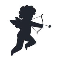 Cupido silhouet. vector vlak illustratie.