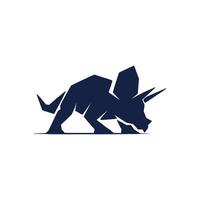 meetkundig triceratops illustratie in silhouet stijl vector