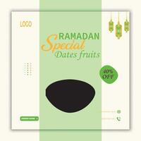 Ramadan speciaal datums fruit uitverkoop sociaal media banier sjabloon vector