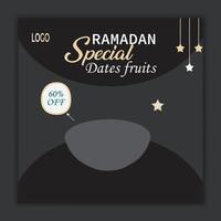 Ramadan speciaal datums fruit uitverkoop sociaal media banier sjabloon vector