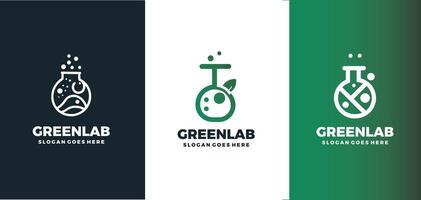 groen laboratorium logo vector ontwerp set, pro vector