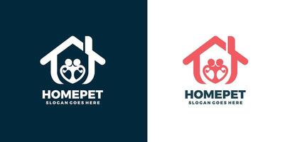 dier huisdier en huis logo vector illustratie pro vector
