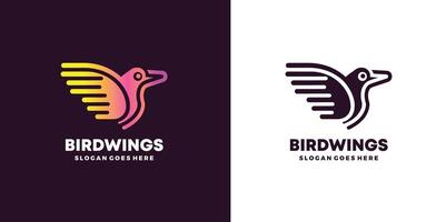 vogel vleugel logo ontwerp vector pro vector