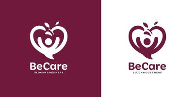 hart icoon en mensen liefde zorg logo ontwerp voor liefdadigheid en ondersteuning vector concept, liefde en gelukkig leven vector vrij vector