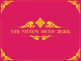 Thais patroon gouden Azië cultuur ontwerp element voor versieren grens kader kaart vector
