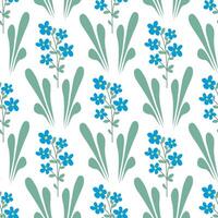 delicaat veld- blauw bloemen en kruiden naadloos patroon vector