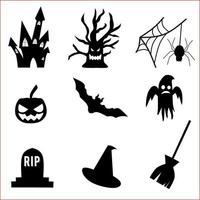 vector ingesteld pictogram halloween