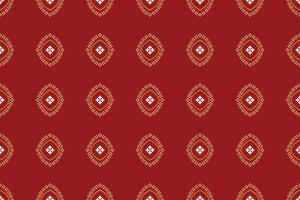 traditioneel etnisch motieven ikat meetkundig kleding stof patroon kruis steek.ikat borduurwerk etnisch oosters pixel rood achtergrond. abstract,vector,illustratie. textuur, kerst, decoratie, behang. vector