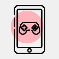 icoon mobiel spel. esports gaming elementen. pictogrammen in kleur plek stijl. mooi zo voor afdrukken, affiches, logo, advertentie, infographics, enz. vector