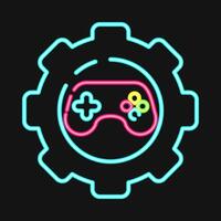 icoon spel ontwikkelaar. esports gaming elementen. pictogrammen in neon stijl. mooi zo voor afdrukken, affiches, logo, advertentie, infographics, enz. vector
