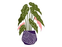 esthetisch huis planten Aan pot sticker element illustratie vector