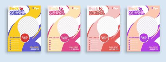 folder brochure Hoes sjabloon voor kinderen terug naar school- onderwijs toelating lay-out ontwerp sjabloon vector