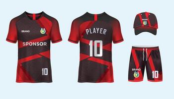 Jersey ontwerp sublimatie t overhemd premie meetkundig patroon ongelooflijk vector verzameling voor voetbal